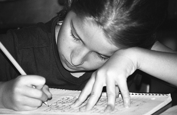 A child studying; photo courtesy Pamala Wilson